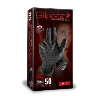 GRIPPAZ - SUPERIOR NITRILE GLOVES BLACK