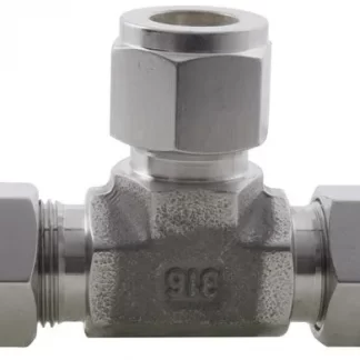 EQUAL TEE TWIN FERRULE STAINLESS STEEL 316