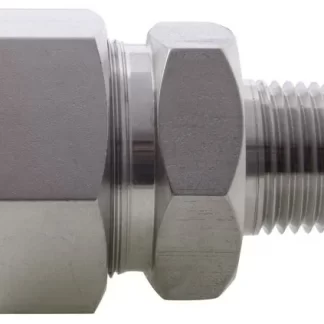 MALE CONNECTOR BSPT TWIN FERRULE METRIC STAINLESS STEEL