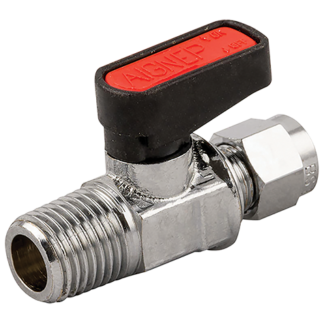 6350-14-6 - 1/4"BSPT x 6mm OD BSPT Brass Ball Valve Gas Mini