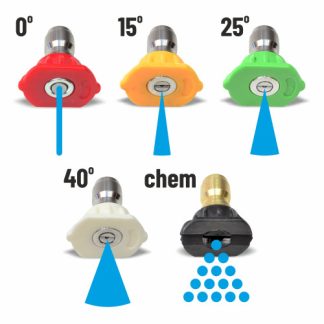 B14.5045 - NOZZLES - SSQ Quick Release Set (045) - 0o, 15o, 25o + LP/ CHEM - 045 SIZE
